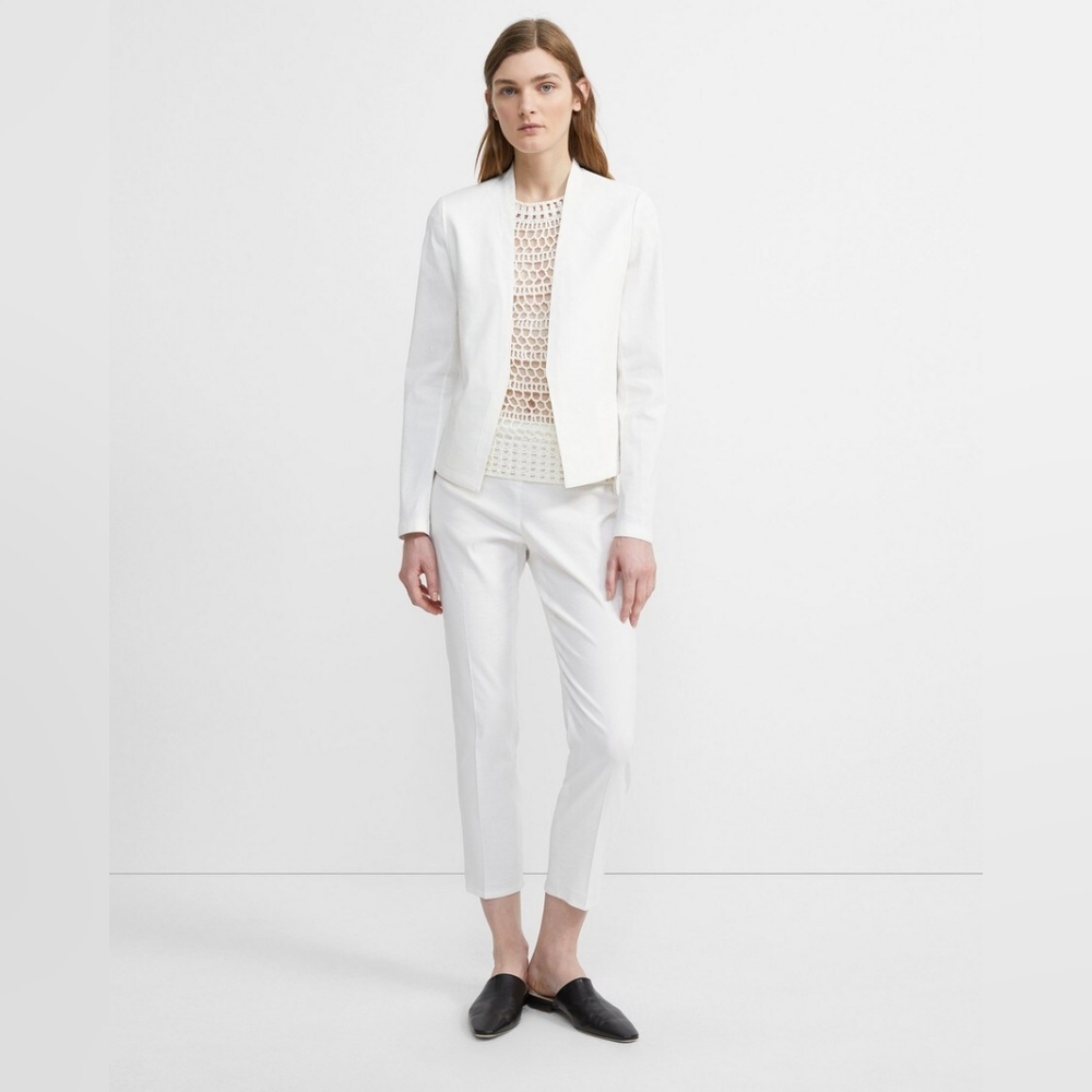 Theory blazer and pants in white linen